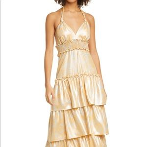 Likely Ivy Tiered Satin Maxi Dress